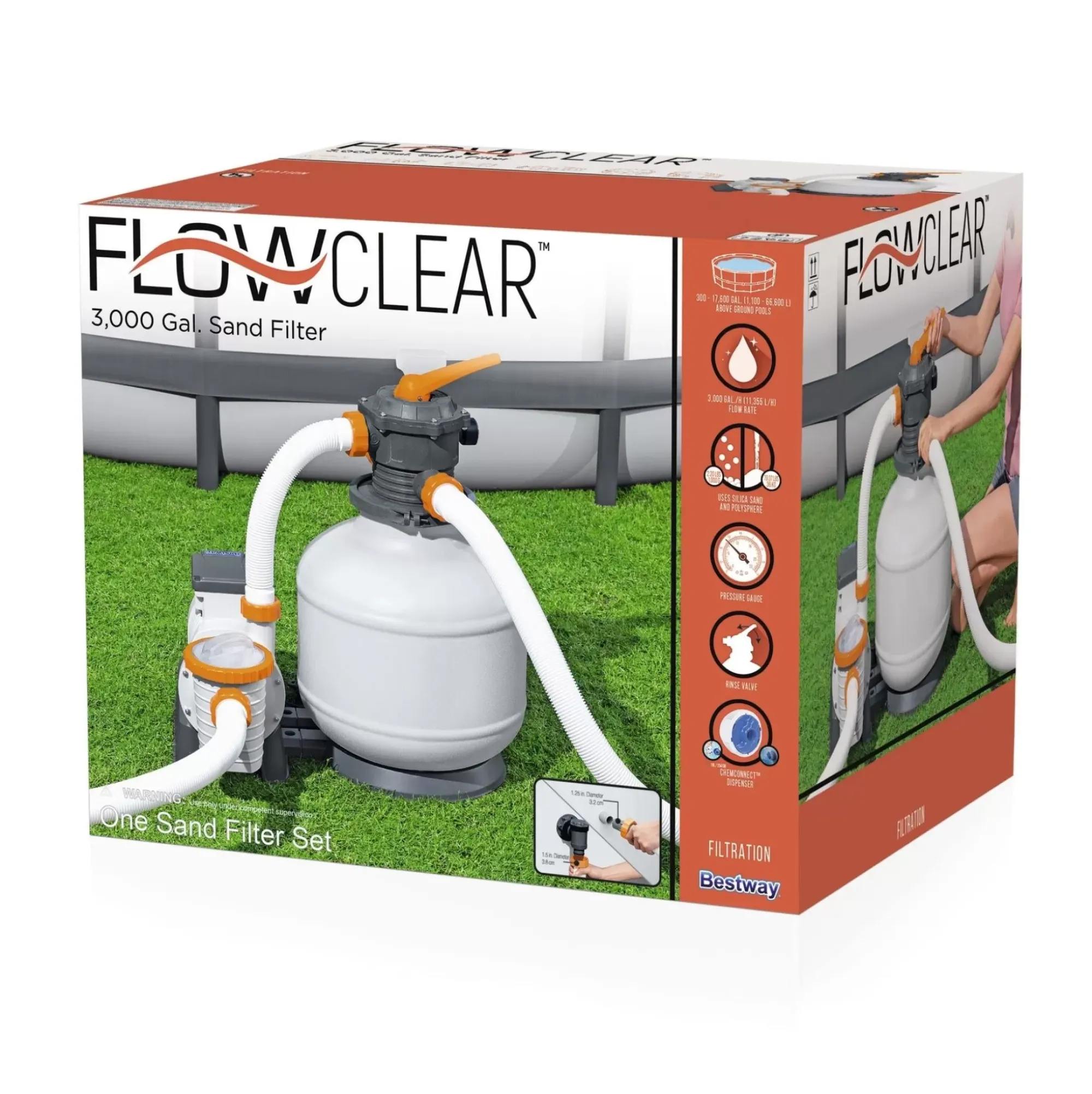 Bestway Pool Accessories< Flowclear 3000 Gallon Sand Filter Above Ground Pool Pump