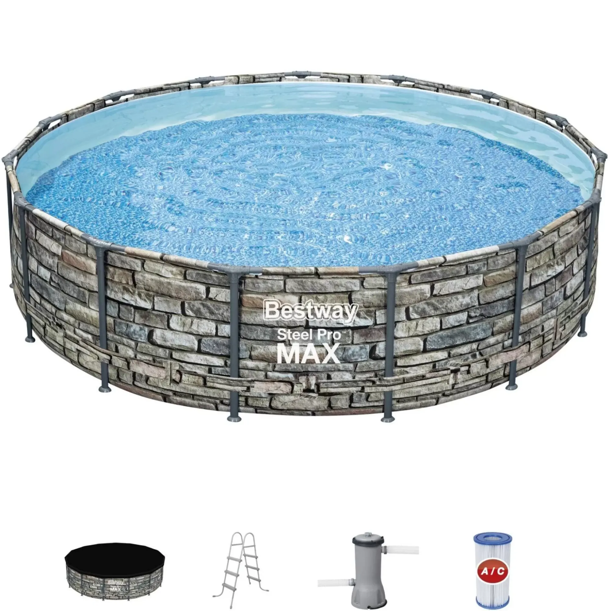 Bestway Steel Pro Max Pools< Steel Pro Max 15' X 42 Above Ground Pool Set